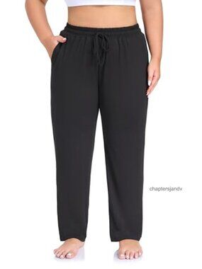 Plus Size Straight Leg Yoga Pants High Waist Joggers with Pockets